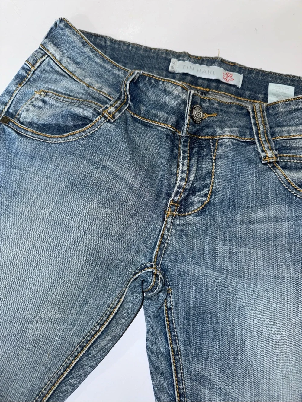 Tin Haul Women’s Boot Cut Washed‎ Blue Jeans size 29/XL